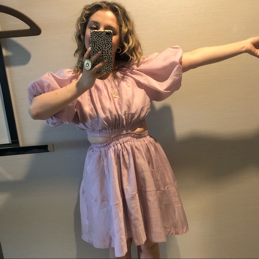 Cut-out purple dress